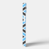 Coques Case-Mate iPhone Gris bleu moderne Herringbone Géométrique (Verso / Droite)