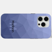 Coques Case-Mate iPhone Gris bleu ombre géométrique motif Monogramme (Verso (horizontal))