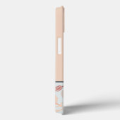 Coques Case-Mate iPhone Gris bleu Pêche Florale Abrogation Monogramme (Verso / Droite)