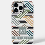 Coques Case-Mate iPhone Gris Bleu Personnalisable Gris Blancs Géométrique (Verso)