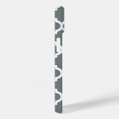 Coques Case-Mate iPhone Gris Charbon Blanc Marocain #5 Menthe Nom Monogram (Verso / Droite)