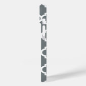 Coques Case-Mate iPhone Gris Charbon Blanc Marocain #5 Menthe Nom Monogram (Verso / Gauche)
