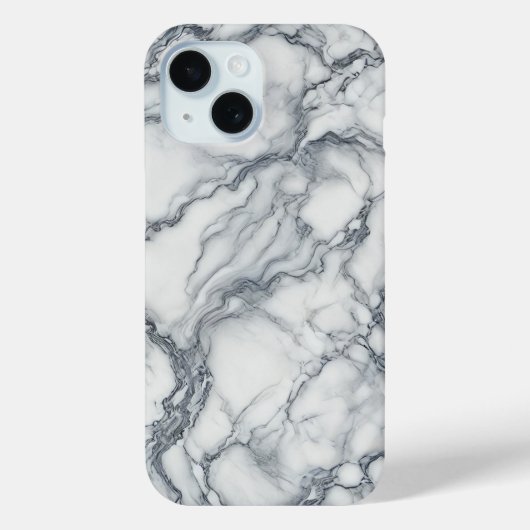 Coques Case-Mate iPhone Gris chic et aspect marbre blanc Glamour (Verso)
