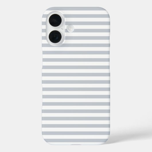 Coques Case-Mate iPhone Gris Clair & Blanc Rayé Horizontal Mignon (Verso)