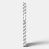 Coques Case-Mate iPhone Gris clair Chevron Motif Lin Texture Monogramme (Verso / Gauche)