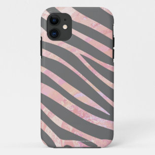 Case-Mate iPhone Case Gris clair et rose Zebra