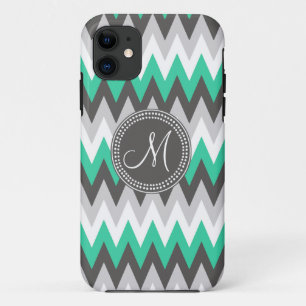 ETUI iPhone Case-Mate GRIS DE CHARBON DE BOIS ET VERT CHEVRON