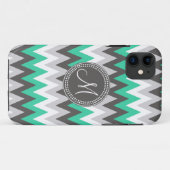 COQUES Case-Mate iPhone GRIS DE CHARBON DE BOIS ET VERT CHEVRON (Dos (Horizontal))