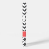 Coques Case-Mate iPhone Gris de charbon et corail Chevron Monogramme (Verso / Droite)