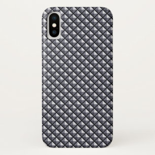 Coques Pour iPhone Gris de métal, look métallique, grille cloutée
