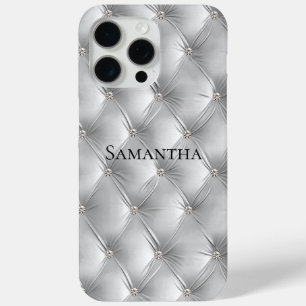 Coque iPhone 15 Pro Max Gris Doux Luxueux Faux Velours