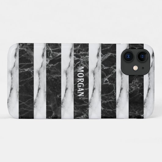 Coques Case-Mate iPhone Gris Et Noir Marbré (Dos (Horizontal))