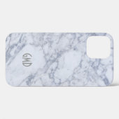 Coques Case-Mate iPhone Gris et pierre de Marbre blanc Imprimer (Verso (horizontal))