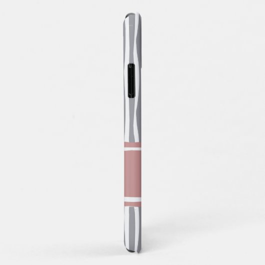 Coques Case-Mate iPhone Gris et rose avec nom (Dos/Droite)