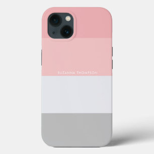 Case-Mate iPhone Case Gris et rose pastel horizontal moderne