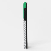 Coques Case-Mate iPhone Gris fait sur commande moderne et monogramme vert (Dos/Gauche)
