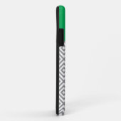 Coques Case-Mate iPhone Gris fait sur commande moderne et monogramme vert (Dos/Droite)