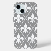 Coques Case-Mate iPhone Gris Fleur de Lis (Verso)