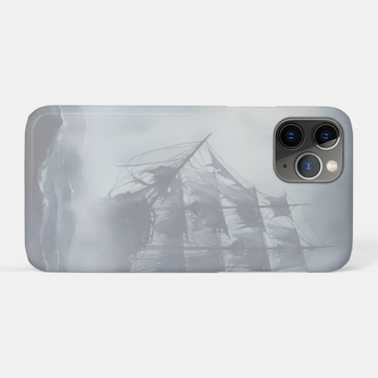 Coques Case-Mate iPhone Gris, Gris Brouillard Pirate Navire 2 (Dos (Horizontal))