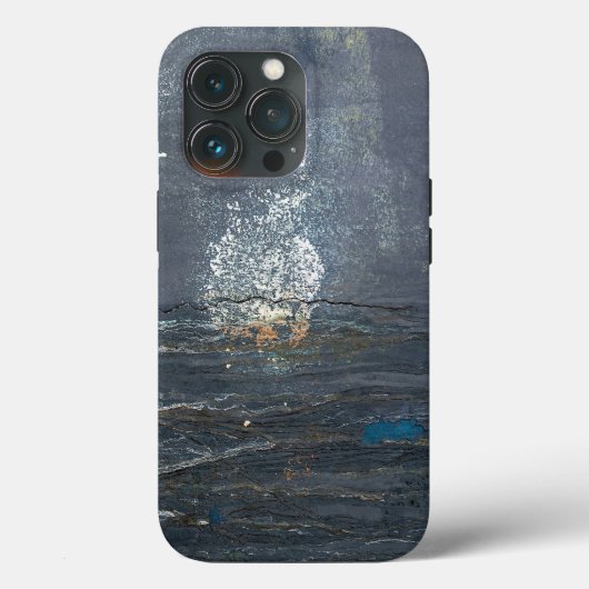 Coques Case-Mate iPhone Gris gris et bleu en relief et Abstrait (Verso)
