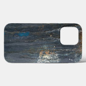 Coques Case-Mate iPhone Gris gris et bleu en relief et Abstrait (Verso (horizontal))