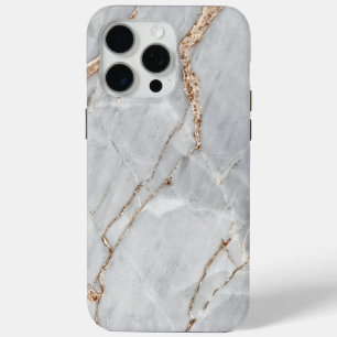 Coque iPhone 15 Pro Max gris marbre clair texture arrière - plan