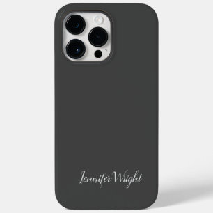 Coque Pour Pour iPhone 14 Pro Max Gris minimaliste d'écriture manuscrite professionn