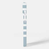 Coques Case-Mate iPhone Gris moderne Bleu et Bleu avec Monogramme (Verso / Gauche)