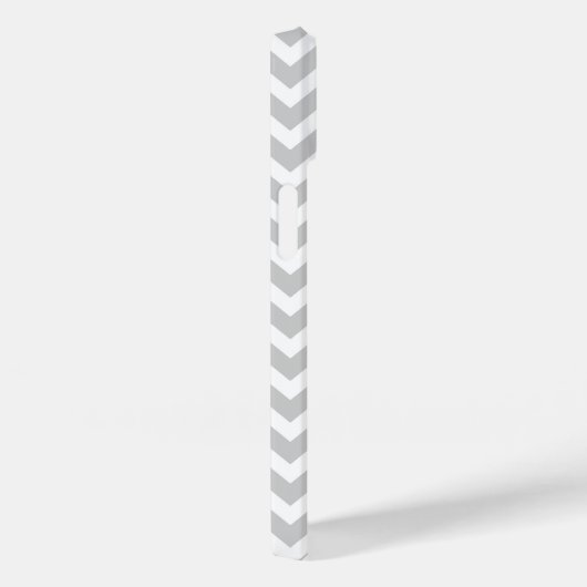 Coques Case-Mate iPhone Gris moderne Chevron rayures personnalisé Monogram (Verso / Droite)