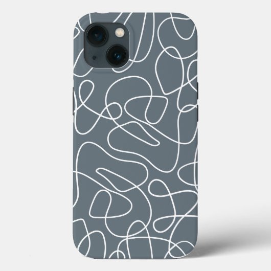 Coques Case-Mate iPhone Gris moderne lignes ondulées Motif (Verso)