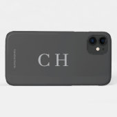 Coques Case-Mate iPhone Gris moderne personnalisé (Dos (Horizontal))