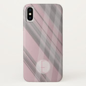 Coques Case-Mate iPhone Gris/Monogramme Abstrait/rose fumée (Dos)