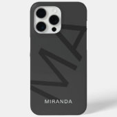 Coques Case-Mate iPhone Gris Monogramme Personnalisé Moderne (Verso)