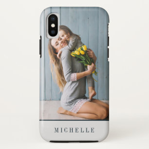 Case-Mate iPhone Case Gris Monographie photo verticale personnalisée