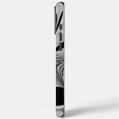 Coques Case-Mate iPhone Gris Noir Abstrait Avec Art Fractal Magenta (Verso / Gauche)