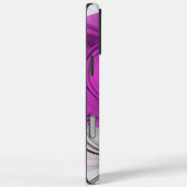 Coques Case-Mate iPhone Gris Noir Abstrait Avec Art Fractal Magenta (Verso / Droite)