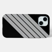 Coques Case-Mate iPhone Gris noir rayé les années 70 80s Retro Racing rayp (Verso (horizontal))