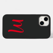 Coques Case-Mate iPhone Gris Noir Rouge Monogrammé Écriture Classique (Verso (horizontal))