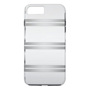 Coque iPhone 7 Plus Gris personnalisé simple avec lignes d'argent