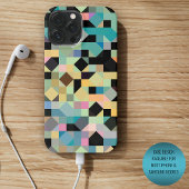 Coques Case-Mate iPhone Gris personnalisé Turquoise bleu Aqua Vert Mosaïqu
