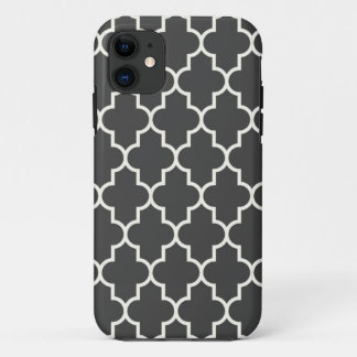 Coques Pour iPhone Gris Quatrefoil de graphite