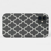Coques Case-Mate iPhone Gris Quatrefoil de graphite (Dos (Horizontal))
