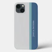Coques Case-Mate iPhone Gris rayé moderne, Turquoise & Bleu (Verso)