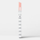 Coques Case-Mate iPhone Gris rose clair moderne rayures sur mesure Monogra (Verso / Gauche)