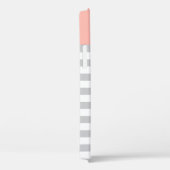 Coques Case-Mate iPhone Gris rose clair moderne rayures sur mesure Monogra (Verso / Droite)