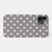 Coques Case-Mate iPhone Gris & Rose Pâle à pois Pointillisme Moderne (Dos (Horizontal))