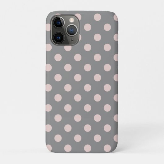 Coques Case-Mate iPhone Gris & Rose Pâle à pois Pointillisme Moderne (Dos)