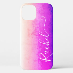 Case-Mate iPhone Case Gris Rose Violet Ombre Aquarelle Art Nom Personnal