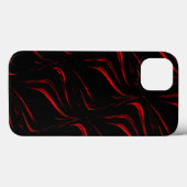 Coques Case-Mate iPhone Gris rouge sur arrière - plan noir (Verso (horizontal))