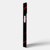 Coques Case-Mate iPhone Gris rouge sur arrière - plan noir (Verso / Droite)